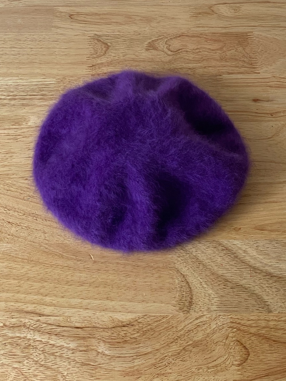 Vintage 1980s PARKHURST Purple Angora Wool Blend Beret (Made in Canada)